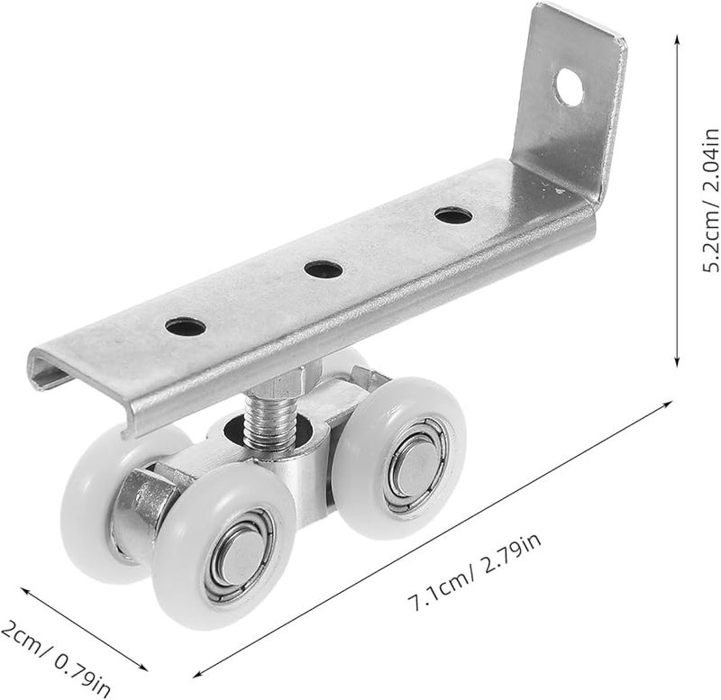2Pcs Metal Sliding Track Wheels Quiet Roller With Screws For Glass Wood Wardrobe Doors - Image 2